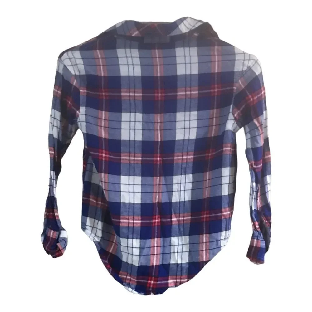 Justice girls button down long sleeve blouse size 8